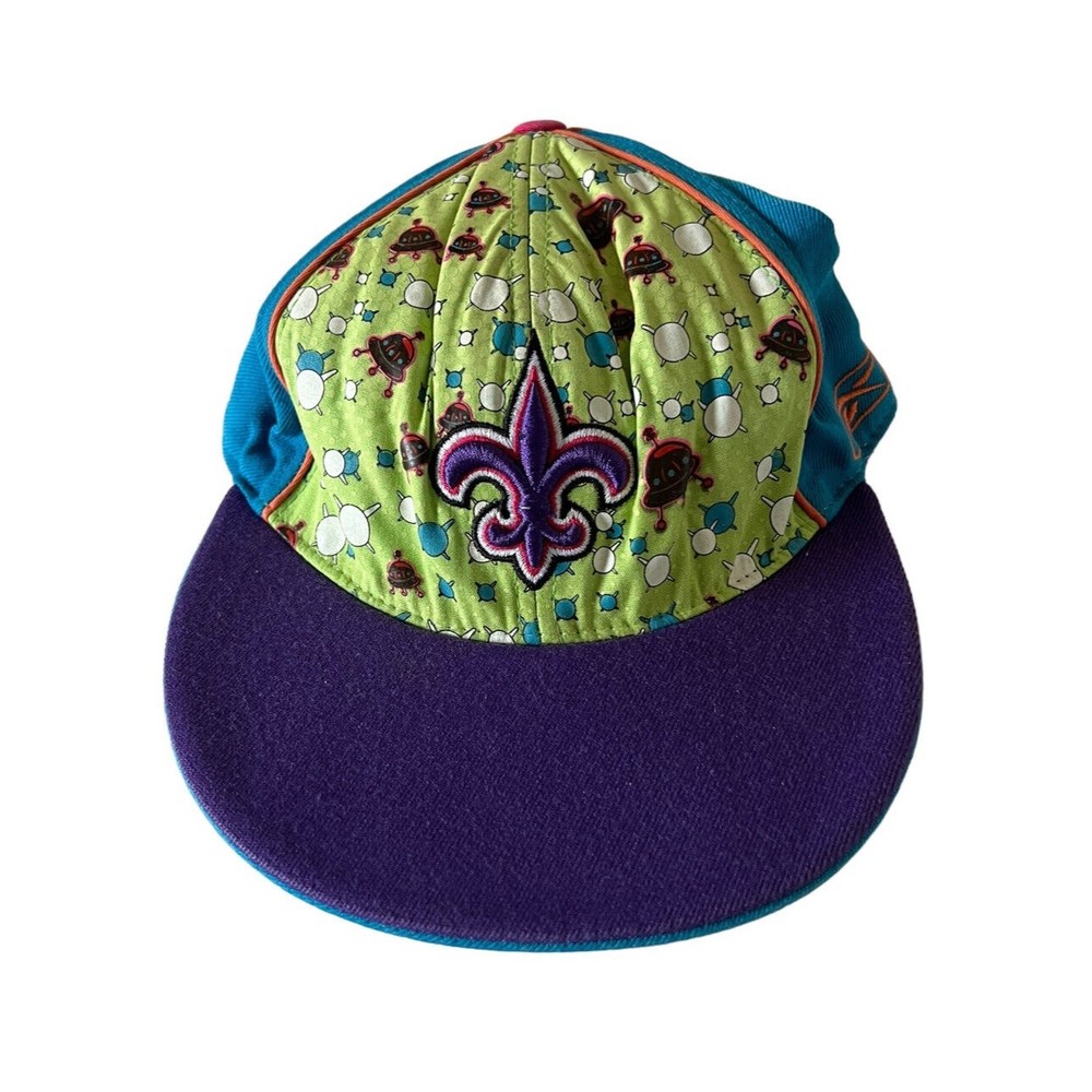 NFL New Orleans Saints Logo Reebok Fitted Baseball Cap Hat 7 3/8 Space UFO
